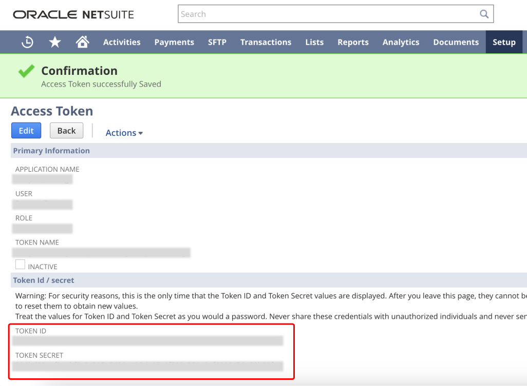 NetSuite Access Token