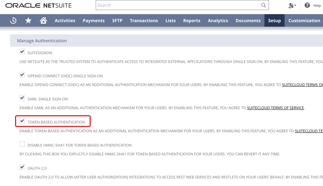 NetSuite Token Based Auth