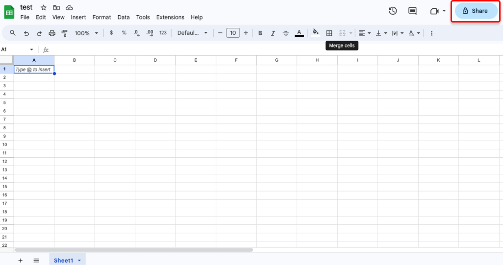 Google Sheets Share