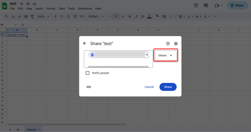 Google Sheets Viewer Access