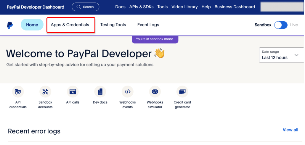 Paypal Apps &amp; Creds