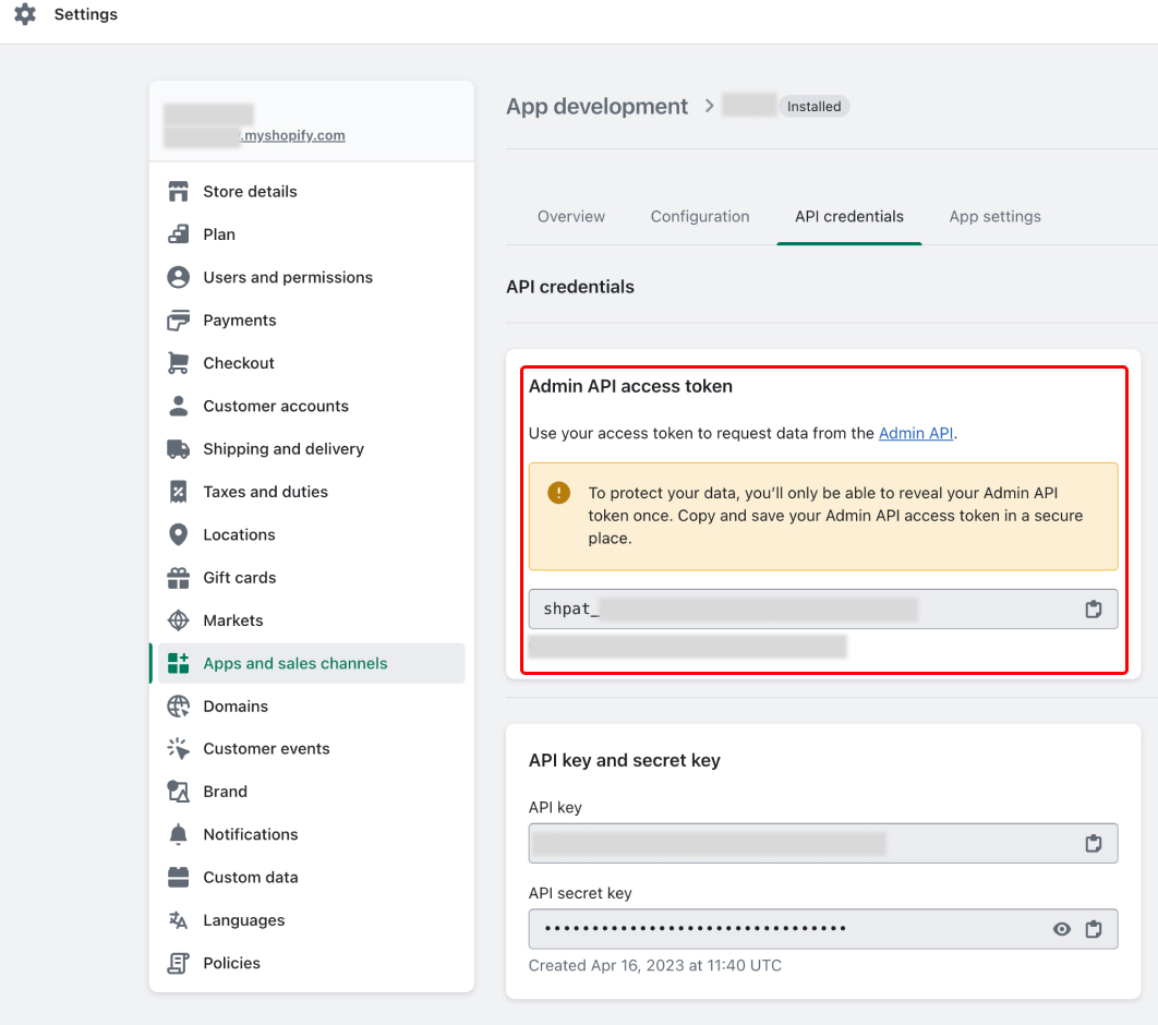 Shopify API Access Token