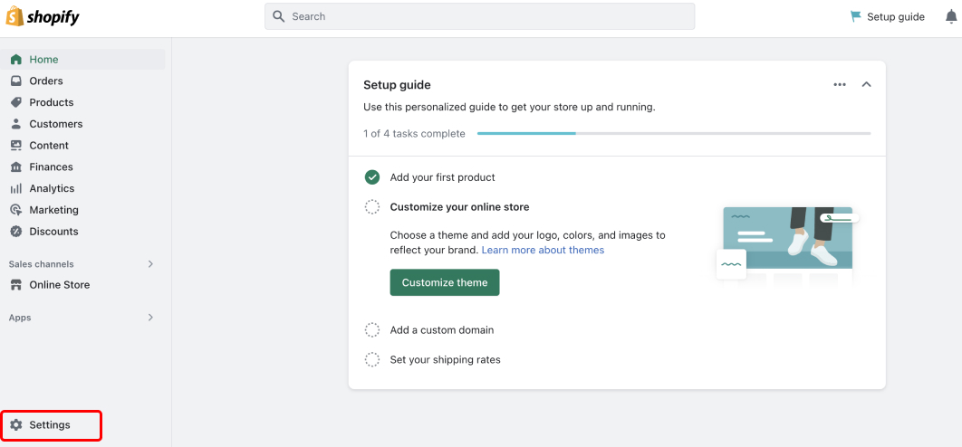 Shopify Store Settings